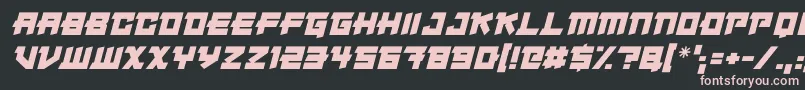 Шрифт Japanese Robot Italic – розовые шрифты на чёрном фоне