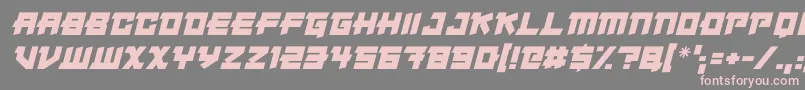 Fonte Japanese Robot Italic – fontes rosa em um fundo cinza