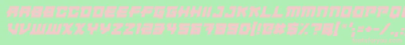 フォントJapanese Robot Italic – 緑の背景にピンクのフォント