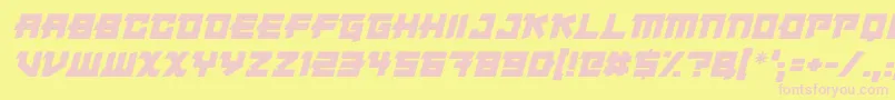 Japanese Robot Italic-Schriftart – Rosa Schriften auf gelbem Hintergrund