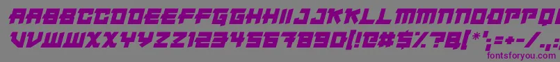 フォントJapanese Robot Italic – 紫色のフォント、灰色の背景