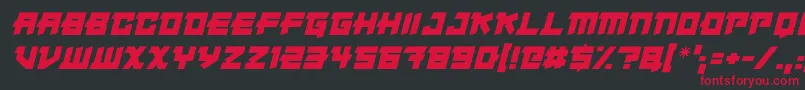 Japanese Robot Italic-Schriftart – Rote Schriften auf schwarzem Hintergrund