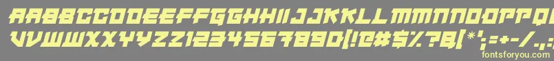 Japanese Robot Italic Font – Yellow Fonts on Gray Background