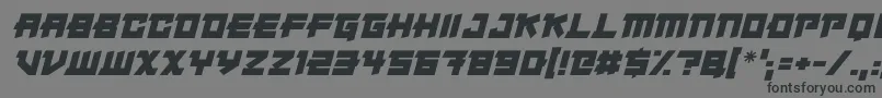 Japanese Robot Italic-fontti – mustat fontit harmaalla taustalla