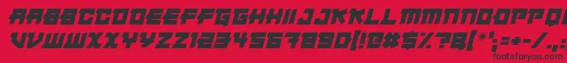 Japanese Robot Italic-fontti – mustat fontit punaisella taustalla
