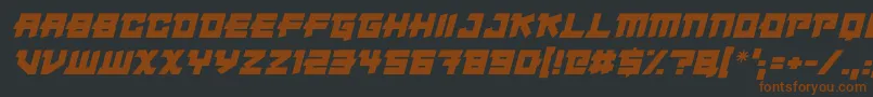 Japanese Robot Italic Font – Brown Fonts on Black Background