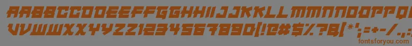 Japanese Robot Italic Font – Brown Fonts on Gray Background