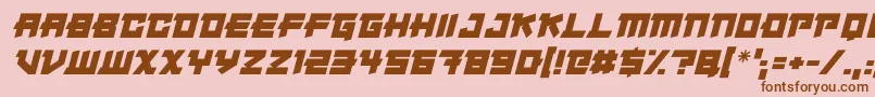 Japanese Robot Italic Font – Brown Fonts on Pink Background