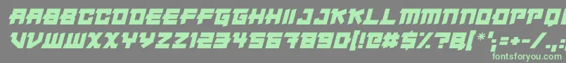 Japanese Robot Italic-fontti – vihreät fontit harmaalla taustalla