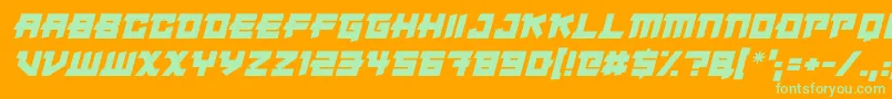 Police Japanese Robot Italic – polices vertes sur fond orange