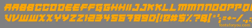 Japanese Robot Italic-fontti – oranssit fontit harmaalla taustalla