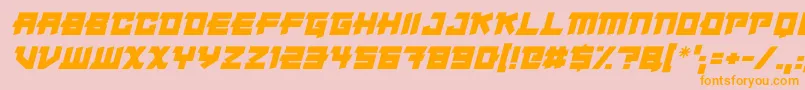 Japanese Robot Italic-fontti – oranssit fontit vaaleanpunaisella taustalla