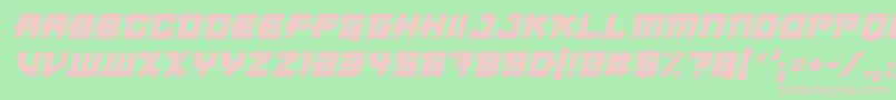 Japanese Robot Italic-Schriftart – Rosa Schriften auf grünem Hintergrund