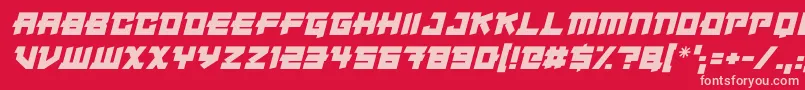 Japanese Robot Italic Font – Pink Fonts on Red Background