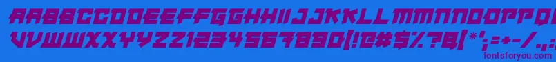 フォントJapanese Robot Italic – 紫色のフォント、青い背景