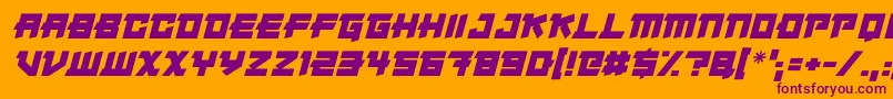 Police Japanese Robot Italic – polices violettes sur fond orange