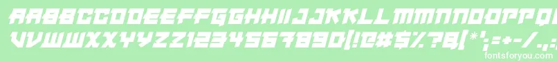 フォントJapanese Robot Italic – 緑の背景に白い文字
