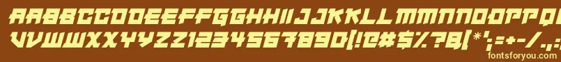 Japanese Robot Italic Font – Yellow Fonts on Brown Background