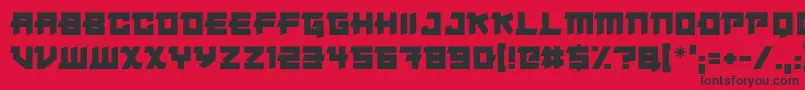 Japanese Robot Font – Black Fonts on Red Background