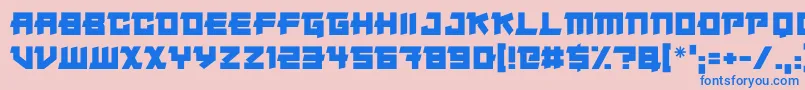 Japanese Robot Font – Blue Fonts on Pink Background