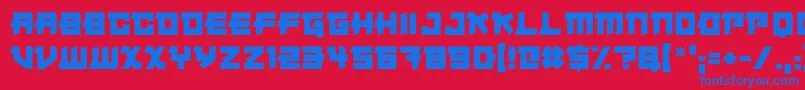 Japanese Robot Font – Blue Fonts on Red Background