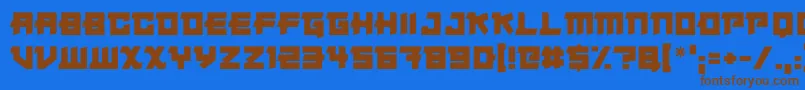 Japanese Robot Font – Brown Fonts on Blue Background