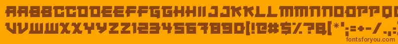 Japanese Robot Font – Brown Fonts on Orange Background
