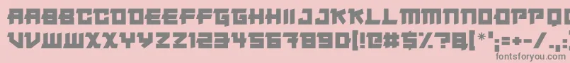 Japanese Robot Font – Gray Fonts on Pink Background