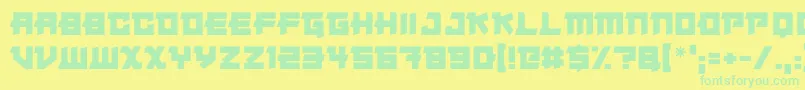 Japanese Robot Font – Green Fonts on Yellow Background