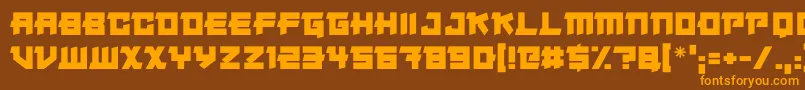 Japanese Robot Font – Orange Fonts on Brown Background