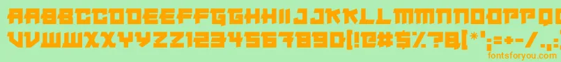Japanese Robot Font – Orange Fonts on Green Background