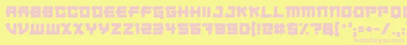 Japanese Robot Font – Pink Fonts on Yellow Background