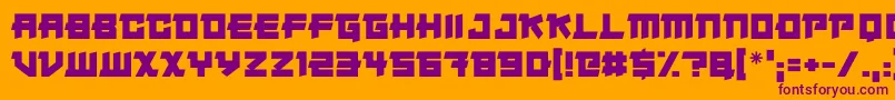 Japanese Robot Font – Purple Fonts on Orange Background