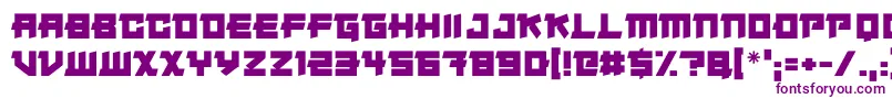 Japanese Robot Font – Purple Fonts on White Background