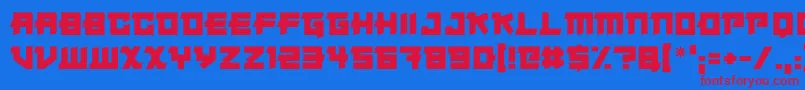 Japanese Robot Font – Red Fonts on Blue Background