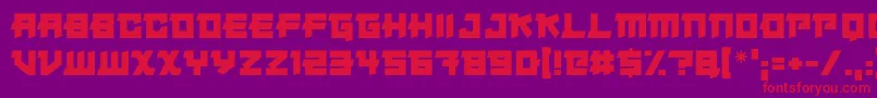 Japanese Robot Font – Red Fonts on Purple Background