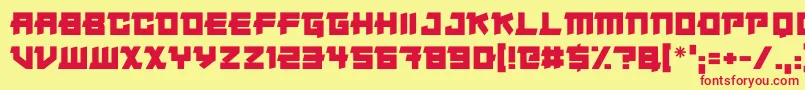Japanese Robot Font – Red Fonts on Yellow Background