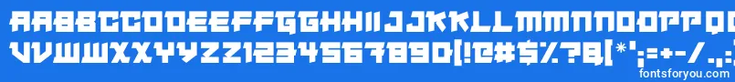 Japanese Robot Font – White Fonts on Blue Background