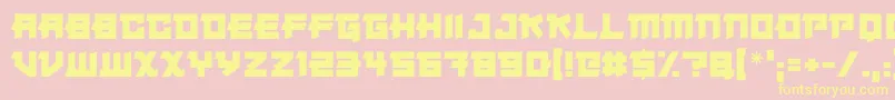 Japanese Robot Font – Yellow Fonts on Pink Background