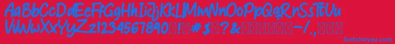 Jarbomhollow Font – Blue Fonts on Red Background