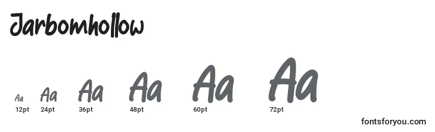 Jarbomhollow Font Sizes