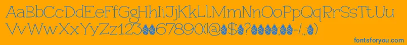 PineappleDaydreamDemo-Schriftart – Blaue Schriften auf orangefarbenem Hintergrund