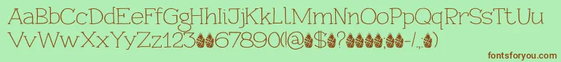 Czcionka PineappleDaydreamDemo – brązowe czcionki na zielonym tle