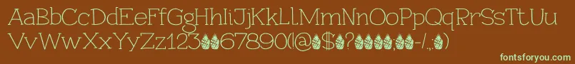 Шрифт PineappleDaydreamDemo – зелёные шрифты на коричневом фоне
