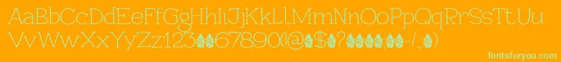 PineappleDaydreamDemo-Schriftart – Grüne Schriften auf orangefarbenem Hintergrund