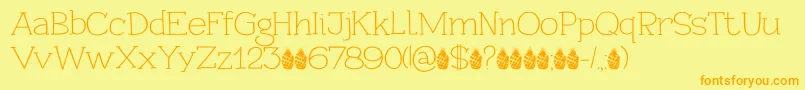 PineappleDaydreamDemo-Schriftart – Orangefarbene Schriften auf gelbem Hintergrund