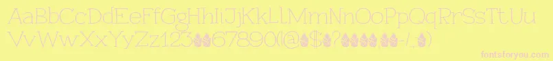 PineappleDaydreamDemo-Schriftart – Rosa Schriften auf gelbem Hintergrund