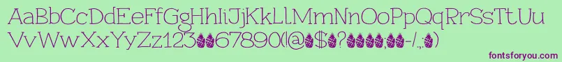 フォントPineappleDaydreamDemo – 緑の背景に紫のフォント