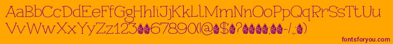 PineappleDaydreamDemo-Schriftart – Violette Schriften auf orangefarbenem Hintergrund