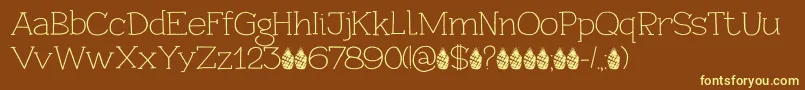 PineappleDaydreamDemo-fontti – keltaiset fontit ruskealla taustalla